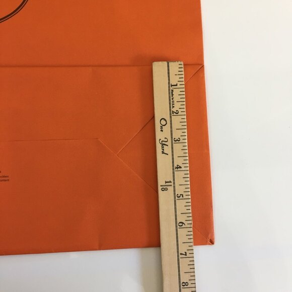 Hermes Shopping Bag 18" x 16" x 6.5" X-Large Orange Paper Gift Bag Authentic - Picture 11 of 15